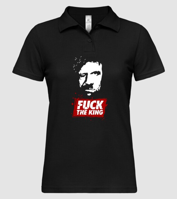 Fuck the king model negru pe tricou