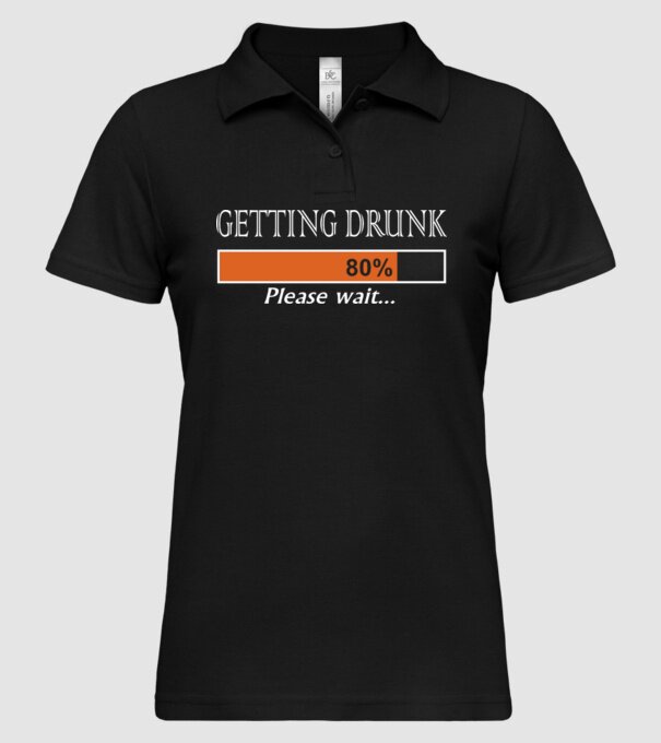 Getting drunk model negru pe tricou