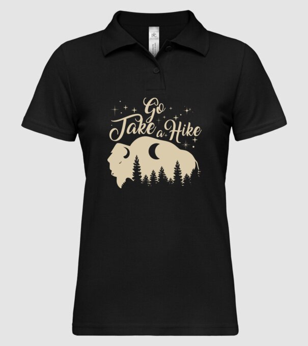 Go take a hike buffalo model negru pe tricou