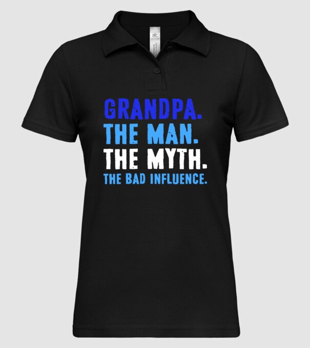 Grandpa, the bad influence model negru pe tricou
