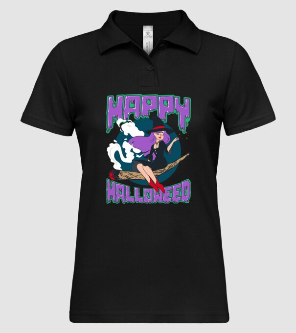 Happy Halloweed model negru pe tricou