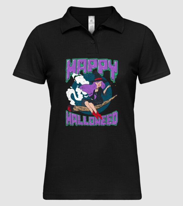 Happy Halloweed model negru pe tricou