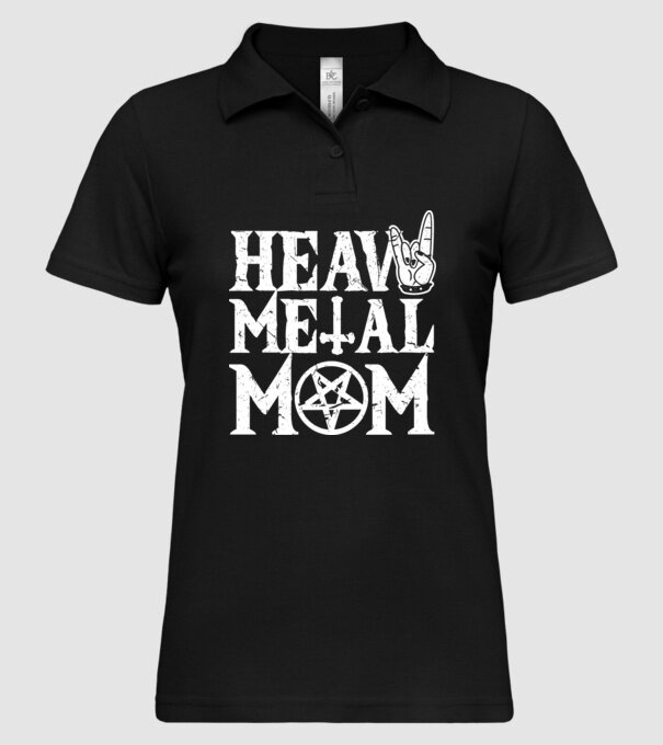 Heavy Metal Mom model negru pe tricou