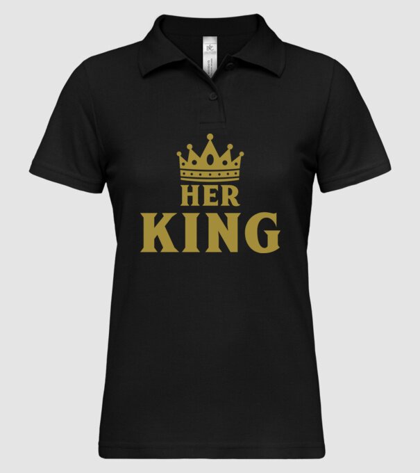 Her King model negru pe tricou