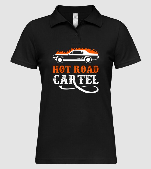 Hot road cartel model negru pe tricou