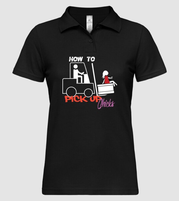 How to Pick up Chicks model negru pe tricou