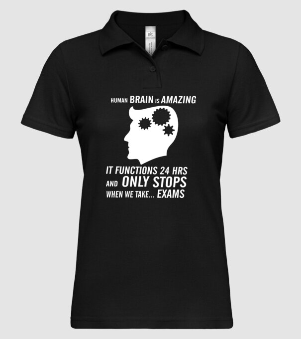 Human brain is amazing model negru pe tricou