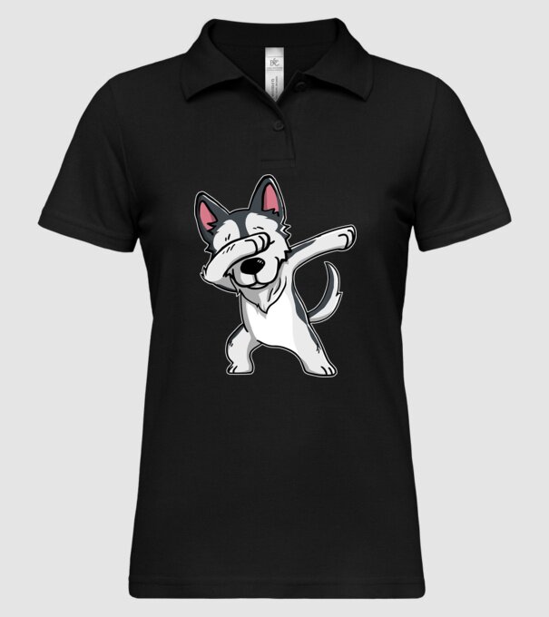Husky DAB model negru pe tricou