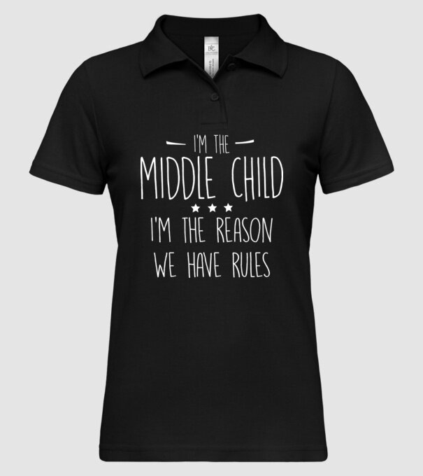 I'm the middle child model negru pe tricou