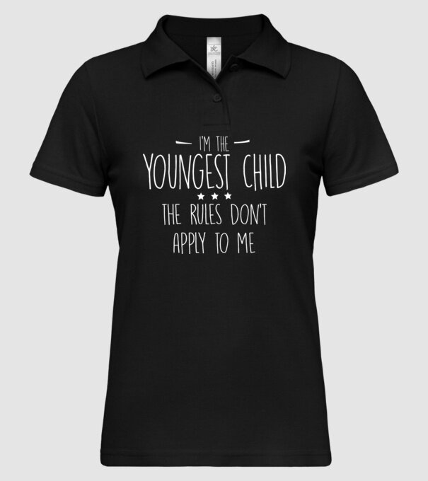 I'm the youngest child model negru pe tricou