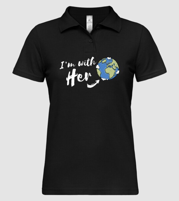 'i''m with her' model negru pe tricou