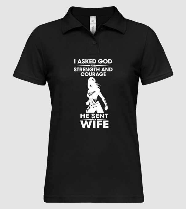 I asked God for strenght and courage model negru pe tricou