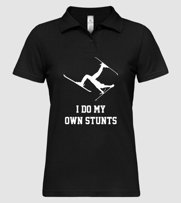 I do my own stunts model negru pe tricou