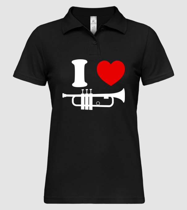 I heart trumpet model negru pe tricou
