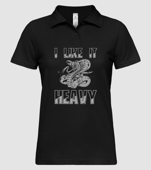 I like it heavy model negru pe tricou