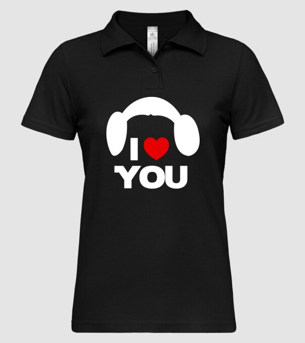 i love u model negru pe tricou