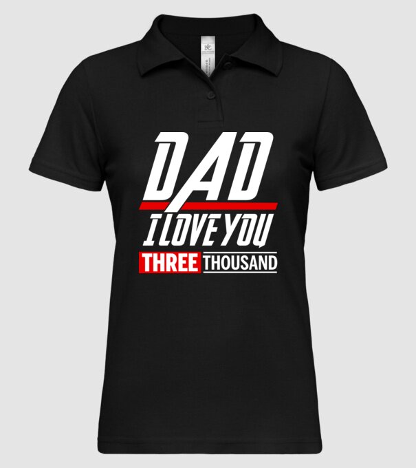 I love you three thousand model negru pe tricou