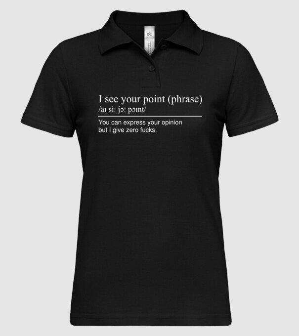 I see your point model negru pe tricou