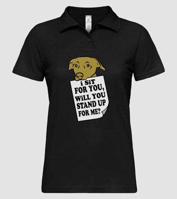 I sit for you model negru pe tricou
