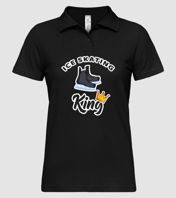 Ice skatin King model negru pe tricou
