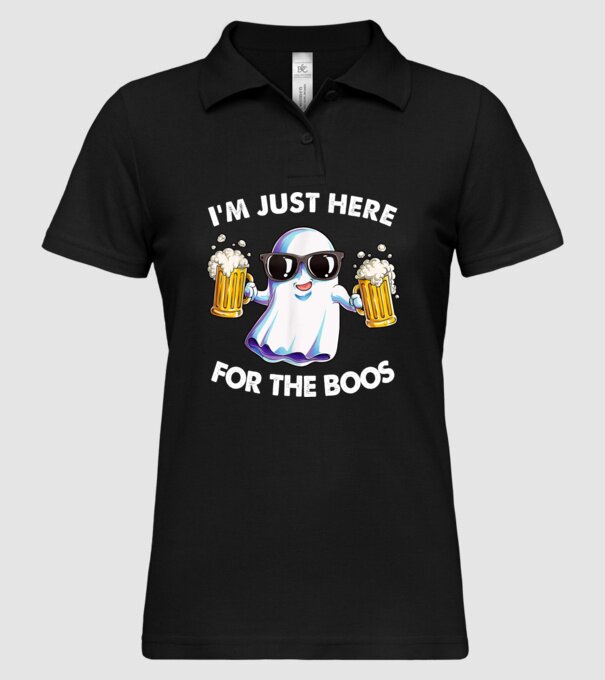 Im just here for the boos model negru pe tricou