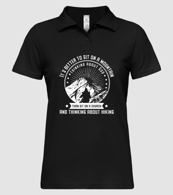 Its better to sit on a mountain and thinking on God model negru pe tricou