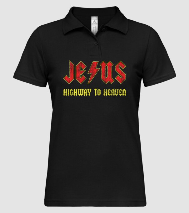 JESUS HIGHWAY TO HEAVEN model negru pe tricou