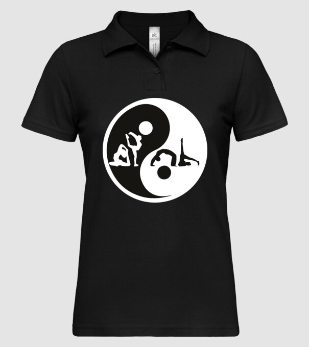 Yoga yin-yang model negru pe tricou