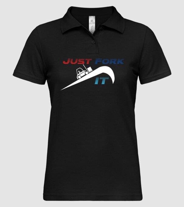 Just Fork It model negru pe tricou