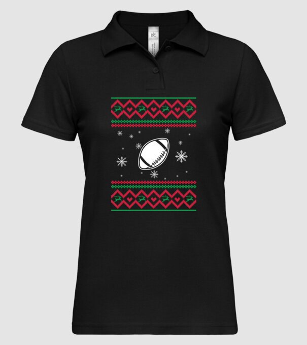 Model tricotat de Crăciun - fotbal american model negru pe tricou