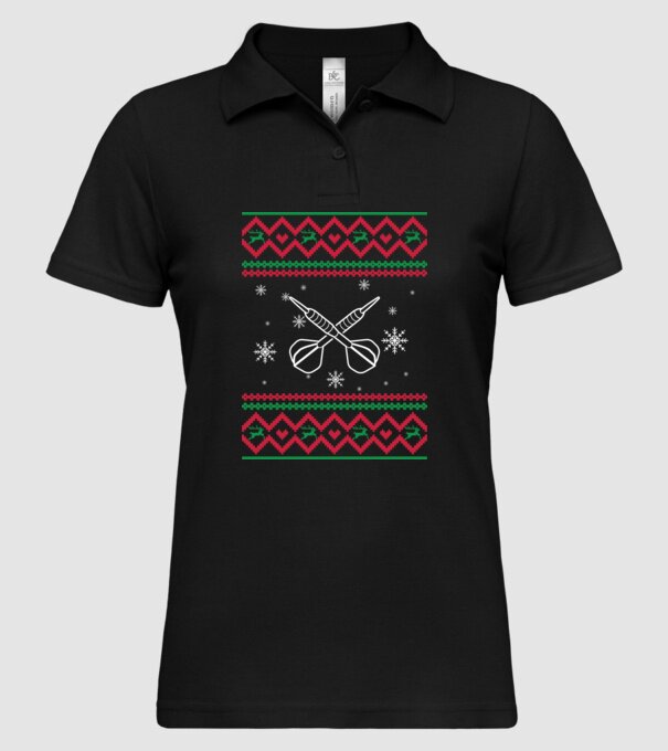 model tricotat de Crăciun - darts model negru pe tricou