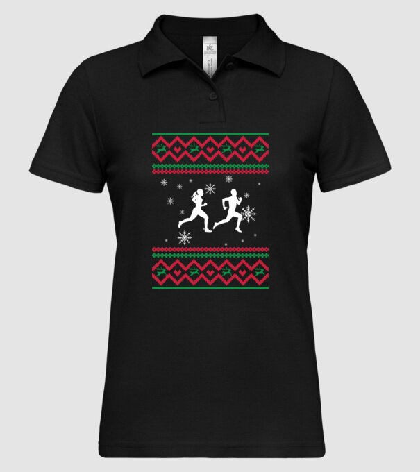 Model tricotat de Crăciun - alergători model negru pe tricou