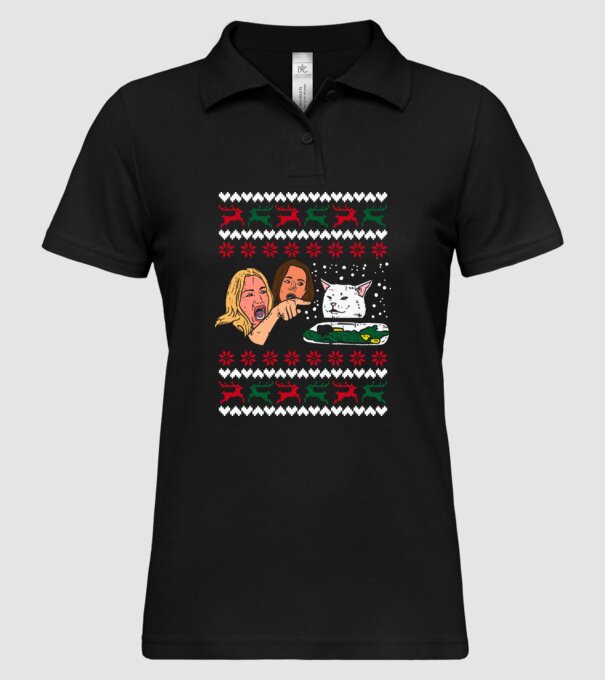 Pulovăr de Crăciun meme model negru pe tricou