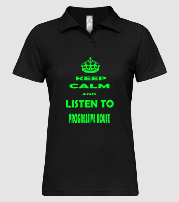 Keep Calm and Listen to prog-house model negru pe tricou