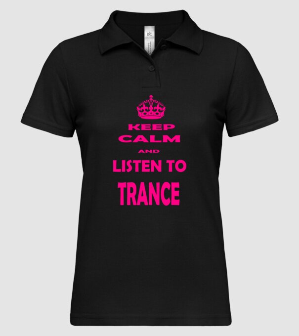 Keep Calm and Listen To Trance model negru pe tricou