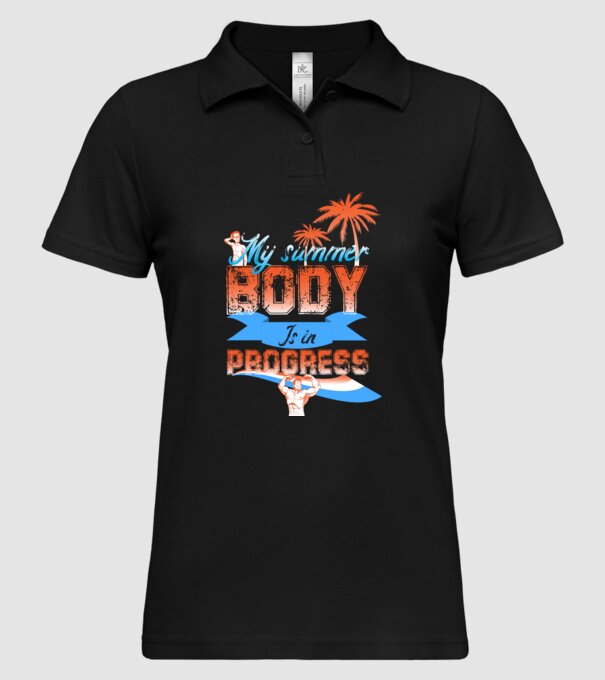 Mă pregătesc pentru vară model negru pe tricou