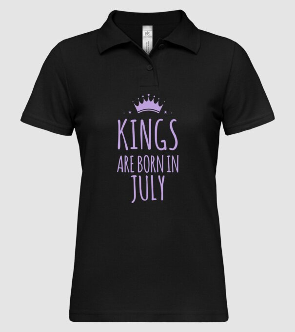 Kings are born in - July model negru pe tricou