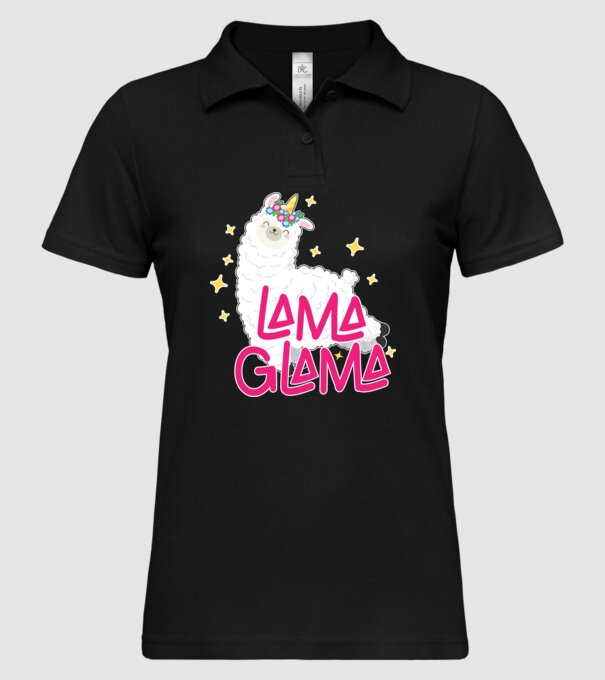 Lama glama model negru pe tricou