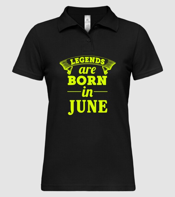 Legends are born in June model negru pe tricou