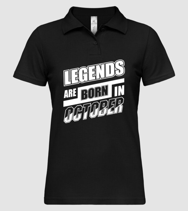 Legends are born in October model negru pe tricou