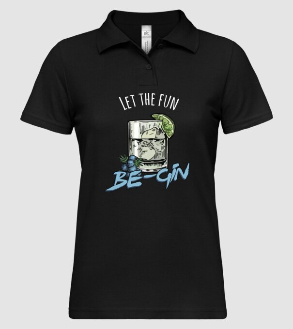Let the fun be gin model negru pe tricou