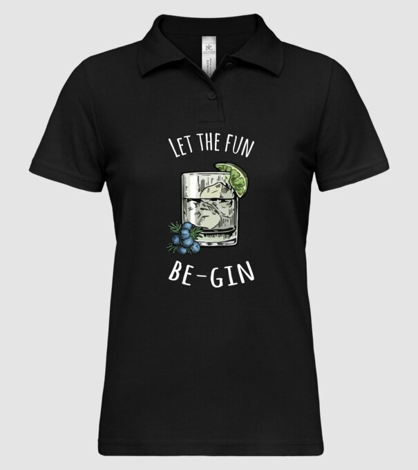 Let the fun be gin model negru pe tricou