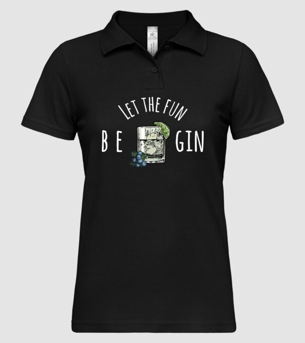 Let the fun be gin model negru pe tricou