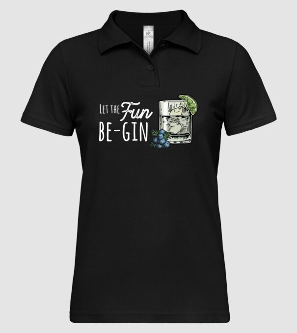 Let the fun be gin model negru pe tricou