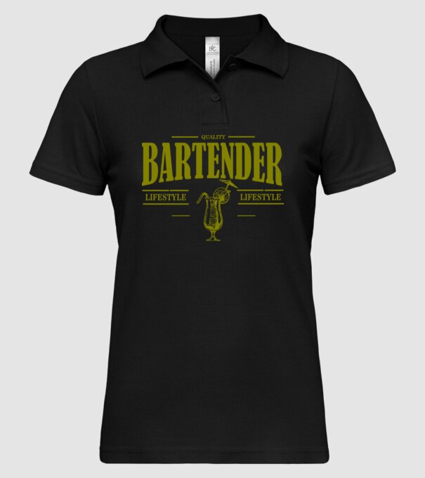 Lifestyle Bartender model negru pe tricou