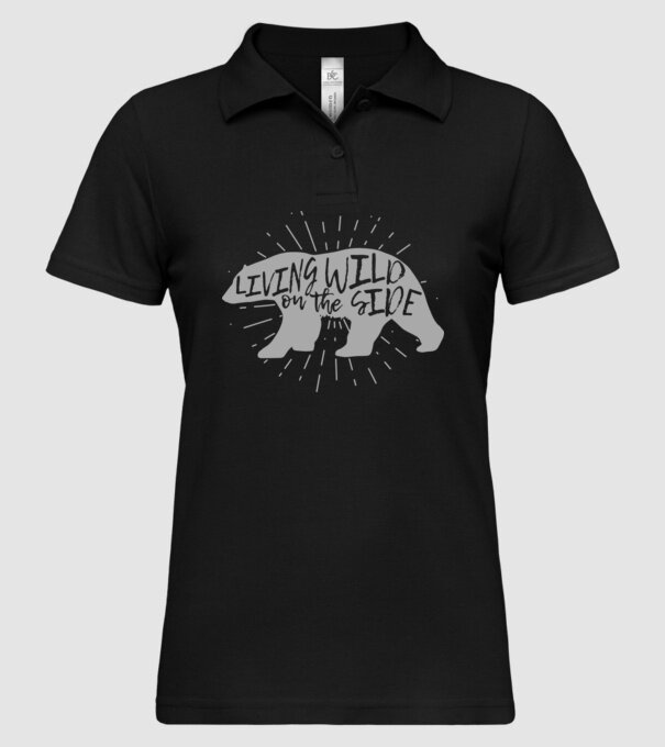 Living on a wild side X model negru pe tricou