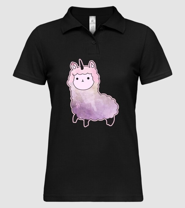 Llamacorn cutie model negru pe tricou