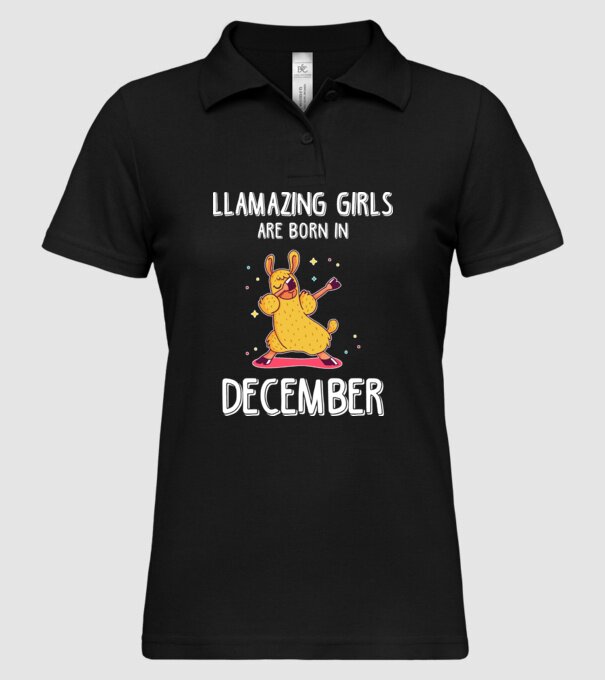 llamazing girls are born in december model negru pe tricou