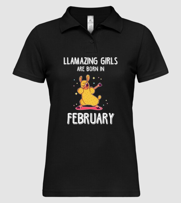 llamazing girls are born in february model negru pe tricou