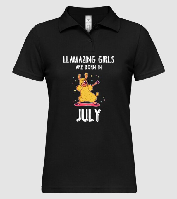 Llamazing girls are born in july model negru pe tricou